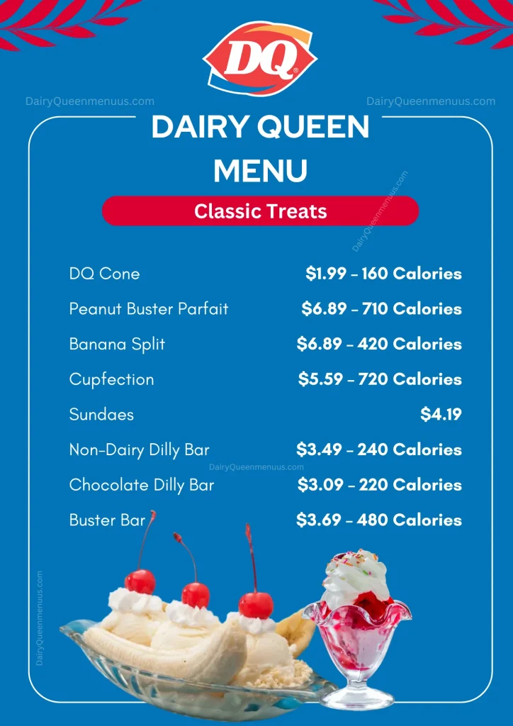 Dairy Queen Menu - Classic Treats